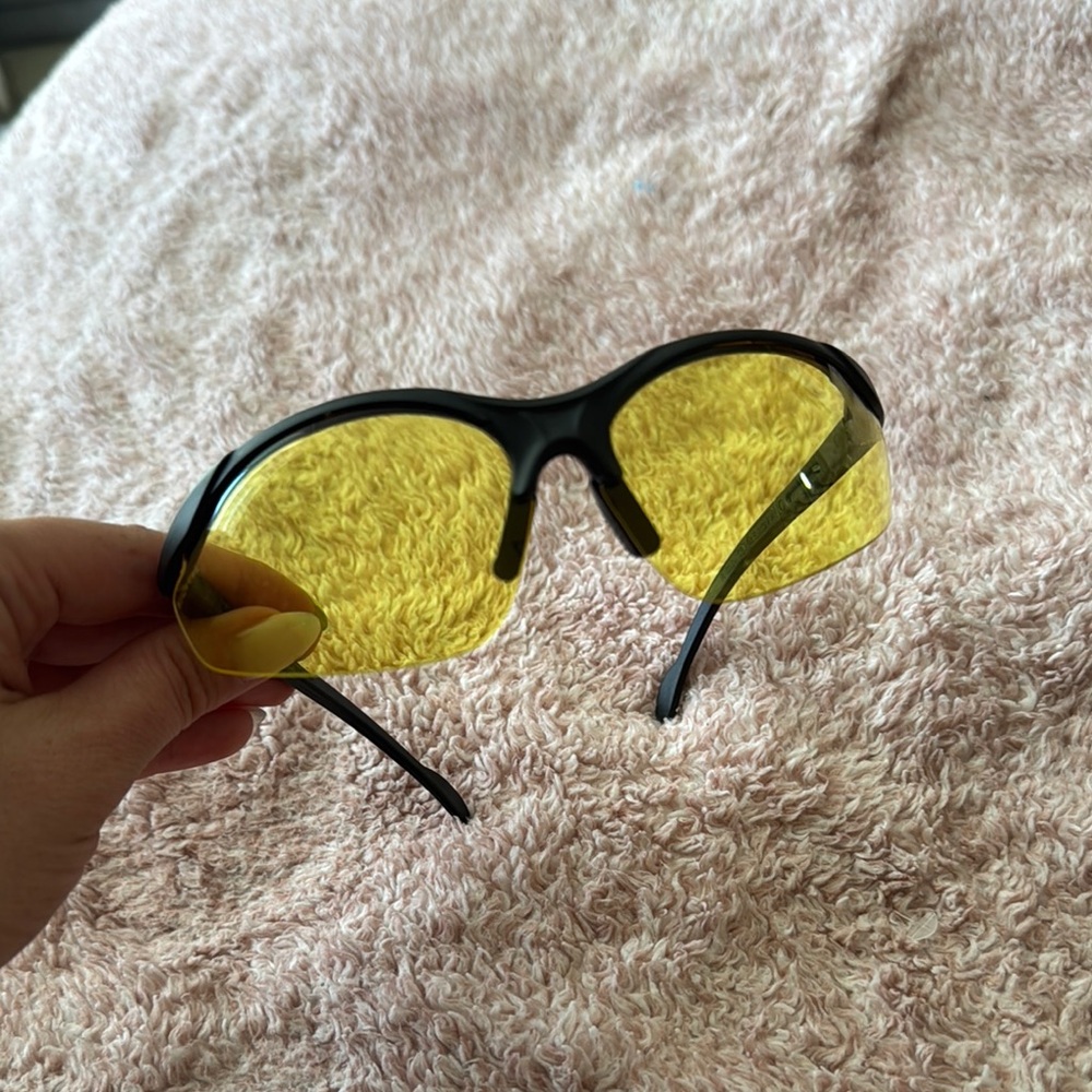 Bold Black Sunglasses with Yellow Lenses